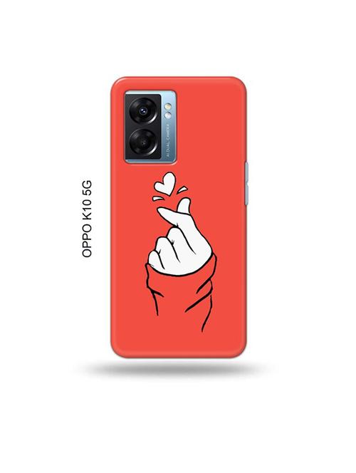 tweakymod designer printed hard case | korean heart gesture pink back cover compatible with oppo k10 5g - 19054403 - Very Small Image - 1