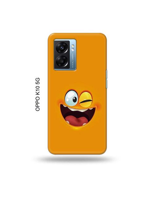 tweakymod designer printed hard case | funny face orange back cover compatible with oppo k10 5g - 19054435 - Very Small Image - 1
