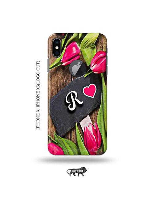 flower letter r back cover compatible with iphone x, iphone xs(logo cut) - 19055180 - Very Small Image - 1