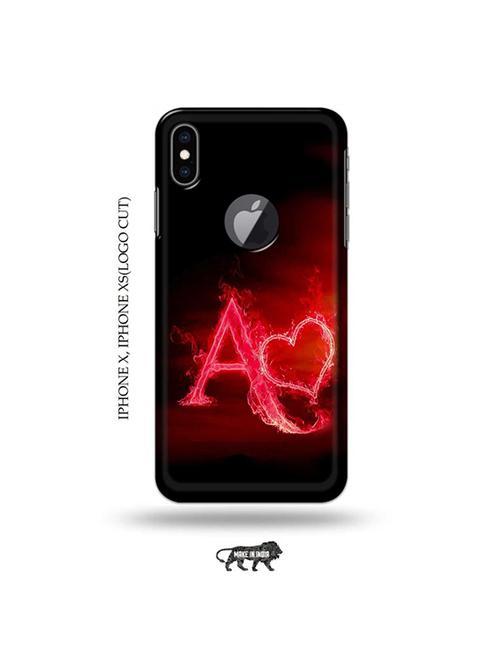 fire heart letter a back cover compatible with iphone x, iphone xs(logo cut) - 19055191 - Very Small Image - 1