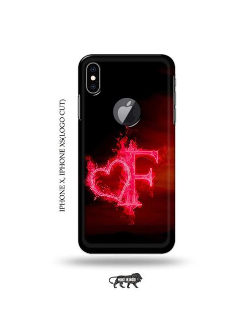 fire heart letter f back cover compatible with iphone x, iphone xs(logo cut) - 19055196 - Very Small Image - 1