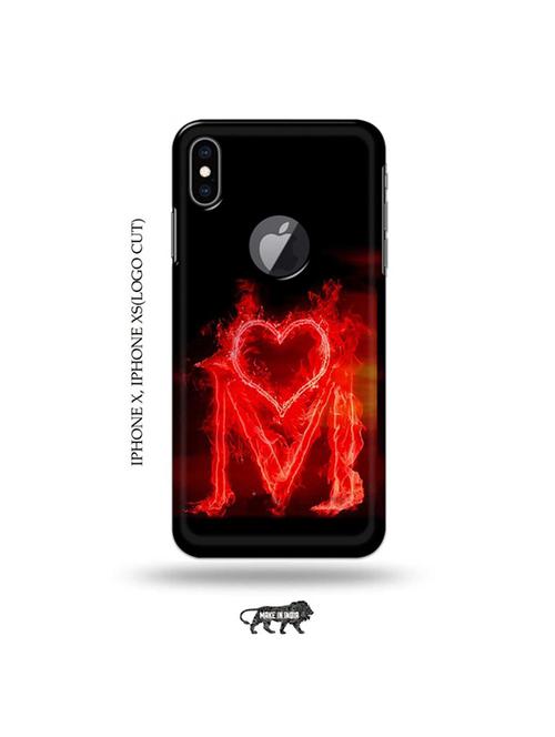fire heart letter m back cover compatible with iphone x, iphone xs(logo cut) - 19055203 - Very Small Image - 1