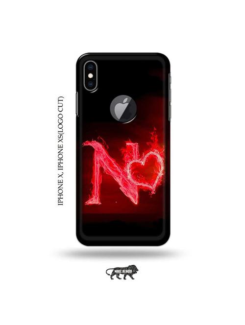 fire heart letter n back cover compatible with iphone x, iphone xs(logo cut) - 19055204 - Very Small Image - 1