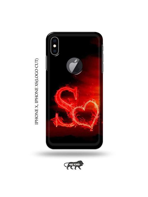 fire heart letter s back cover compatible with iphone x, iphone xs(logo cut) - 19055209 - Very Small Image - 1
