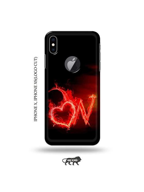 fire heart letter w back cover compatible with iphone x, iphone xs(logo cut) - 19055213 - Very Small Image - 1