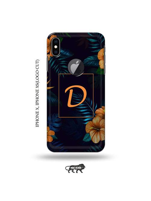 floral d back cover compatible with iphone x, iphone xs(logo cut) - 19055220 - Very Small Image - 1