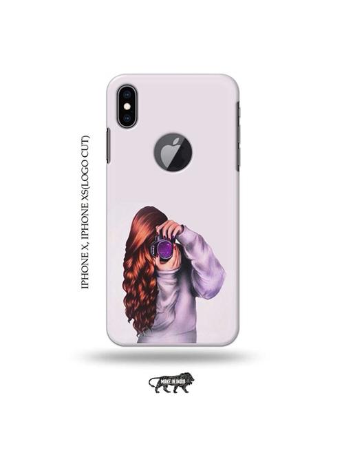 camera buff girl back cover compatible with iphone x, iphone xs(logo cut) - 19055278 - Very Small Image - 1