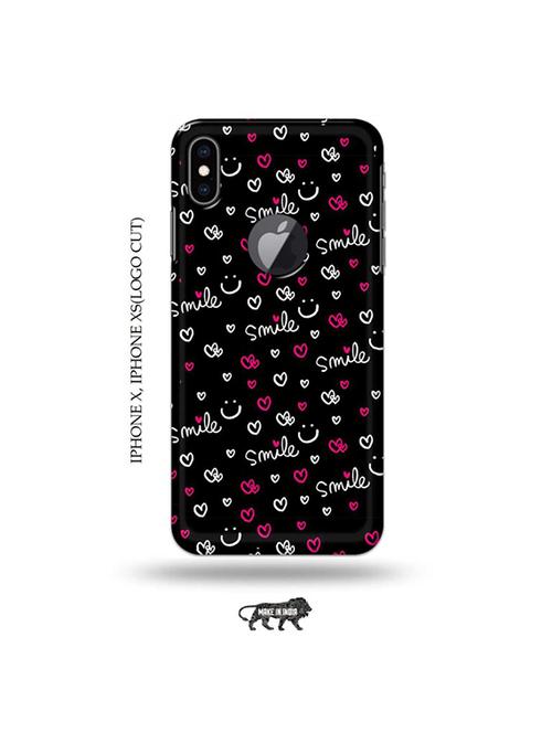 smile doodle back cover compatible with iphone x, iphone xs(logo cut) - 19055359 - Very Small Image - 1