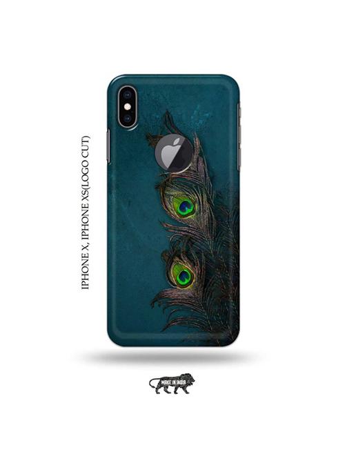 tweakymod designer printed hard case | krishna feather back cover compatible with iphone x, iphone xs(logo cut) - 19055423 - Very Small Image - 1