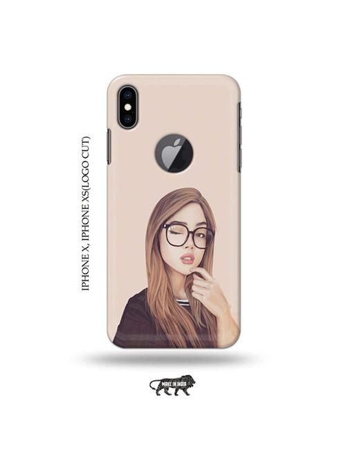 tweakymod designer printed hard case | girl illustration back cover compatible with iphone x, iphone xs(logo cut) - 19055437 - Very Small Image - 1