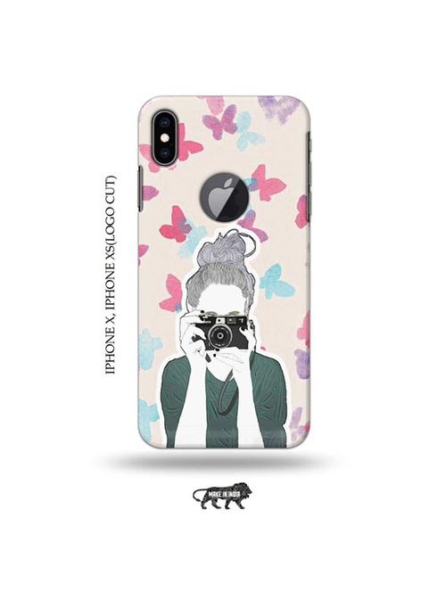 tweakymod designer printed hard case | camera buff girl back cover compatible with iphone x, iphone xs(logo cut) - 19055443 - Very Small Image - 1