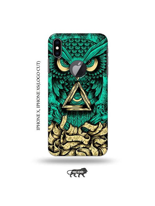 tweakymod designer printed hard case | dark owl back cover compatible with iphone x, iphone xs(logo cut) - 19055459 - Very Small Image - 1