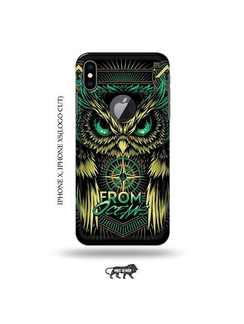 tweakymod designer printed hard case | deadly owl back cover compatible with iphone x, iphone xs(logo cut) - 19055461 - Very Small Image - 1