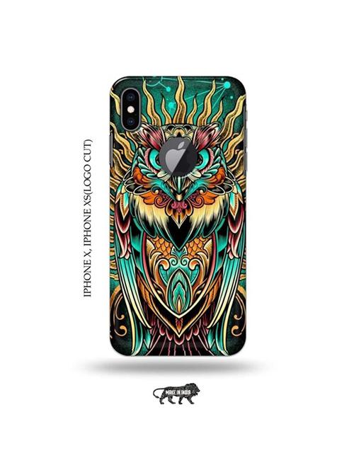 tweakymod designer printed hard case | tripy owl back cover compatible with iphone x, iphone xs(logo cut) - 19055463 - Very Small Image - 1