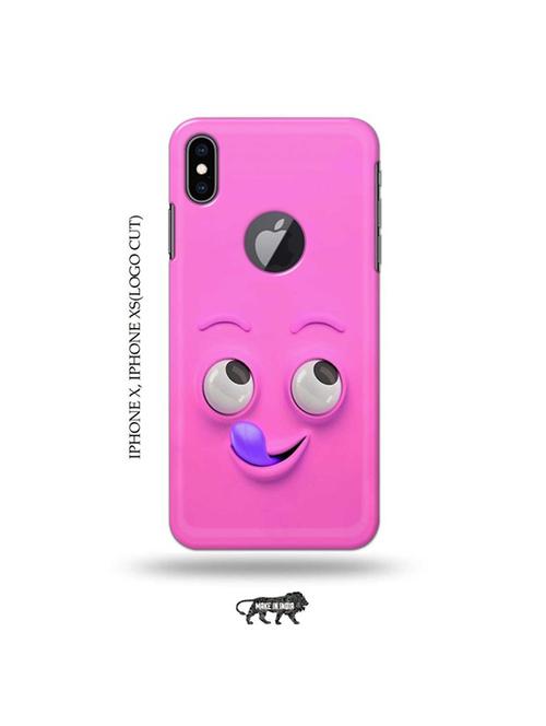 tweakymod designer printed hard case | yummy face pink back cover compatible with iphone x, iphone xs(logo cut) - 19055465 - Very Small Image - 1