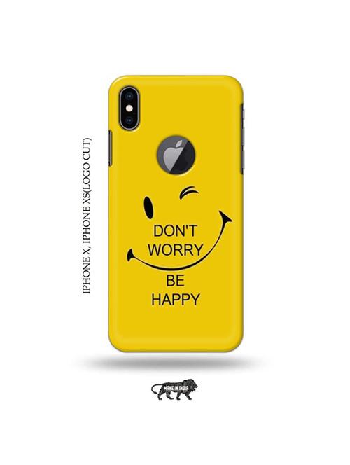 tweakymod designer printed hard case | funny face yellow back cover compatible with iphone x, iphone xs(logo cut) - 19055467 - Very Small Image - 1