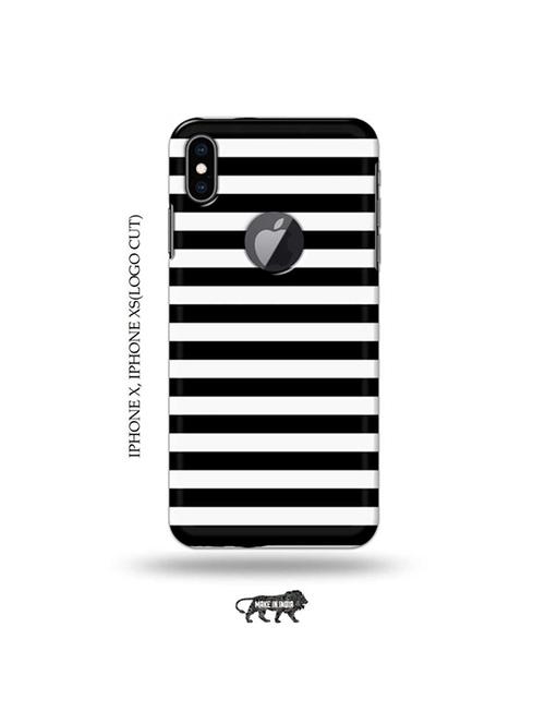 tweakymod designer printed hard case | black strips back cover compatible with iphone x, iphone xs(logo cut) - 19055477 - Very Small Image - 1