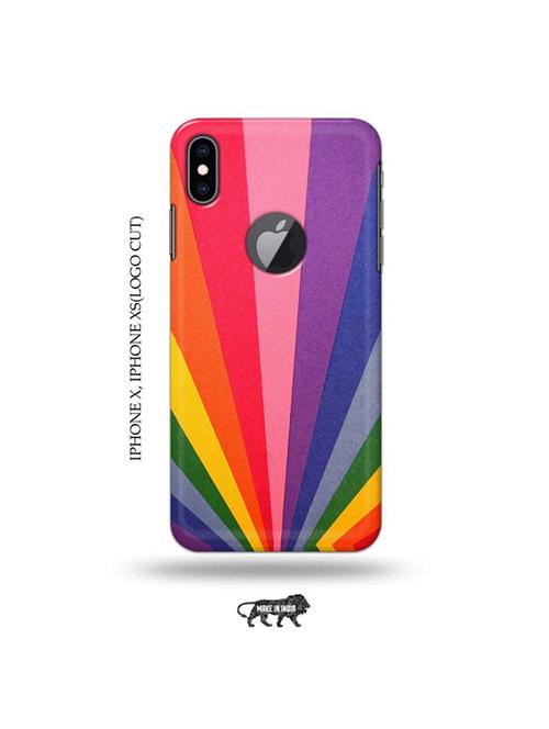 tweakymod designer printed hard case | rainbow strips back cover compatible with iphone x, iphone xs(logo cut) - 19055479 - Very Small Image - 1