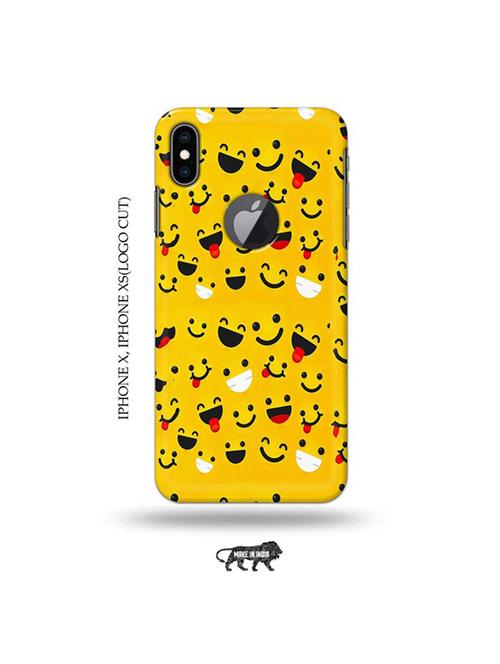 tweakymod designer printed hard case | emojis back cover compatible with iphone x, iphone xs(logo cut) - 19055483 - Very Small Image - 1