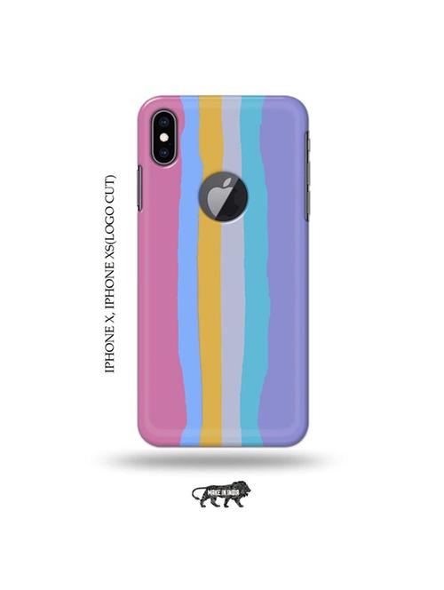 tweakymod designer printed hard case | rainbow new back cover compatible with iphone x, iphone xs(logo cut) - 19055484 - Very Small Image - 1