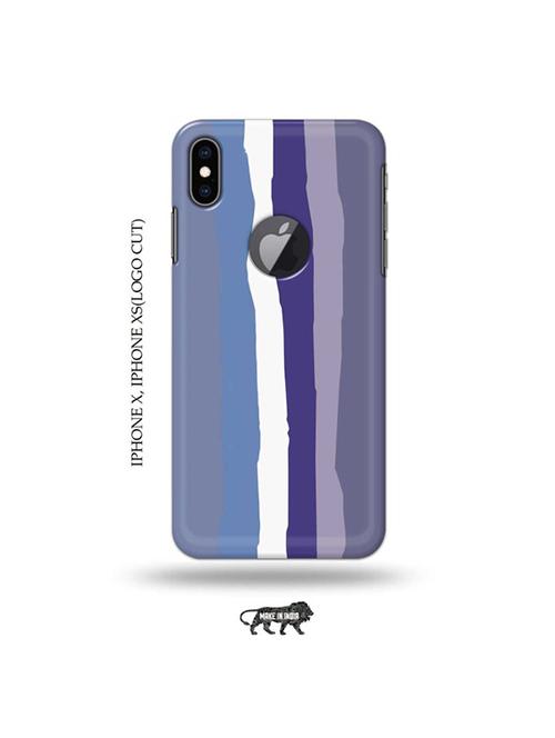 tweakymod designer printed hard case | blue rainbow latest back cover compatible with iphone x, iphone xs(logo cut) - 19055501 - Very Small Image - 1
