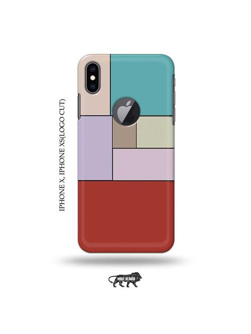 tweakymod designer printed hard case | blocks back cover compatible with iphone x, iphone xs(logo cut) - 19055505 - Very Small Image - 1