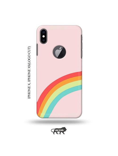 tweakymod designer printed hard case | rainbow back cover compatible with iphone x, iphone xs(logo cut) - 19055508 - Very Small Image - 1