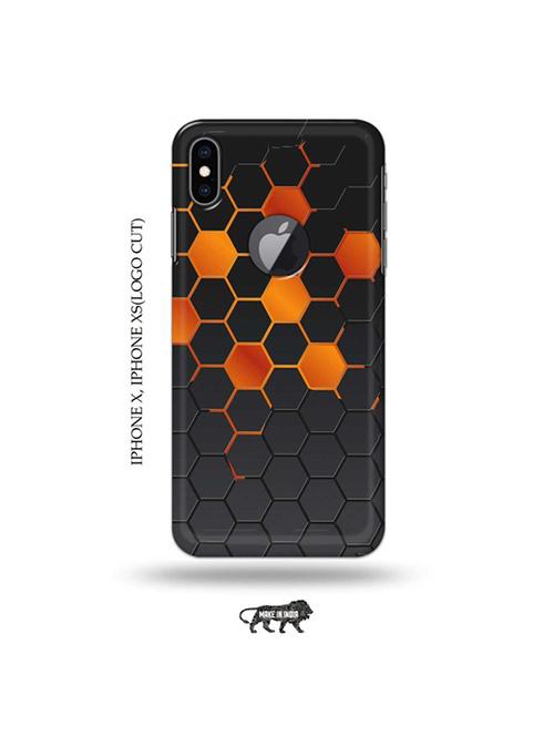 tweakymod designer printed hard case | orange honey combs back cover compatible with iphone x, iphone xs(logo cut) - 19055512 - Very Small Image - 1