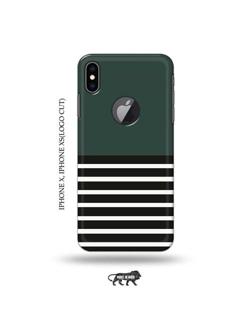 tweakymod designer printed hard case | blue and black strips back cover compatible with iphone x, iphone xs(logo cut) - 19055518 - Very Small Image - 1