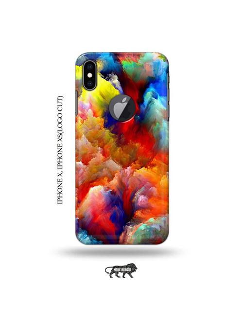 tweakymod designer printed hard case | colourful clouds back cover compatible with iphone x, iphone xs(logo cut) - 19055525 - Very Small Image - 1