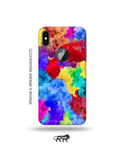 tweakymod designer printed hard case | colour holi back cover compatible with iphone x, iphone xs(logo cut) - 19055530 - Very Small Image - 1