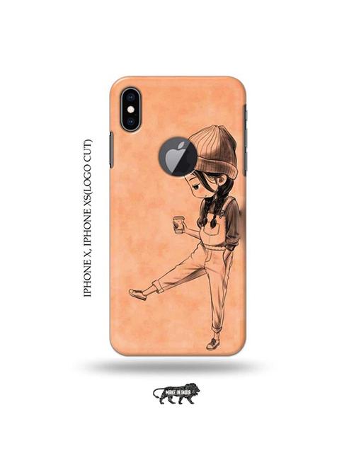 tweakymod designer printed hard case | kiddo girl back cover compatible with iphone x, iphone xs(logo cut) - 19055538 - Very Small Image - 1