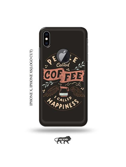 tweakymod designer printed hard case | people coffee hapiness back cover compatible with iphone x, iphone xs(logo cut) - 19055548 - Very Small Image - 1