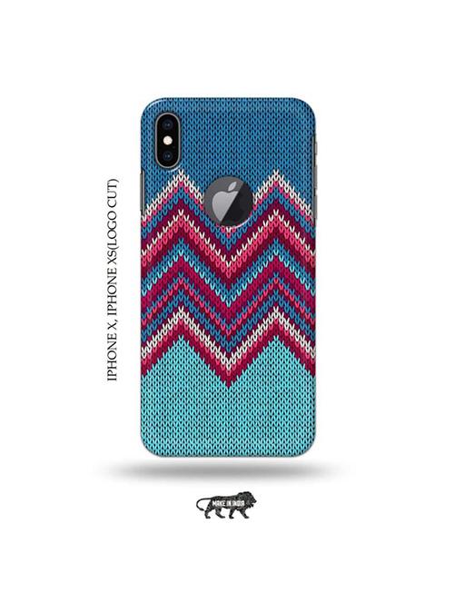 tweakymod designer printed hard case | woolen strips back cover compatible with iphone x, iphone xs(logo cut) - 19055555 - Very Small Image - 1