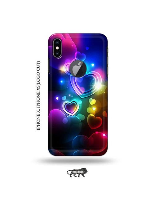 tweakymod designer printed hard case | love design back cover compatible with iphone x, iphone xs(logo cut) - 19055565 - Very Small Image - 1