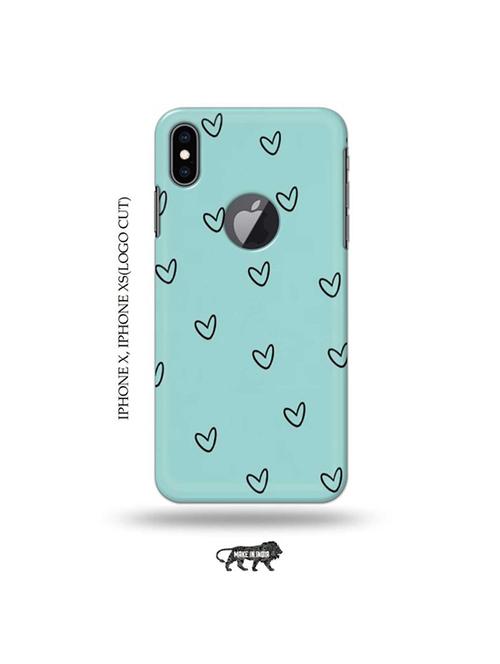 tweakymod designer printed hard case | hearts back cover compatible with iphone x, iphone xs(logo cut) - 19055579 - Very Small Image - 1