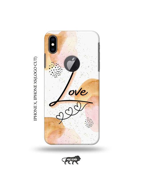 tweakymod designer printed hard case | love back cover compatible with iphone x, iphone xs(logo cut) - 19055580 - Very Small Image - 1