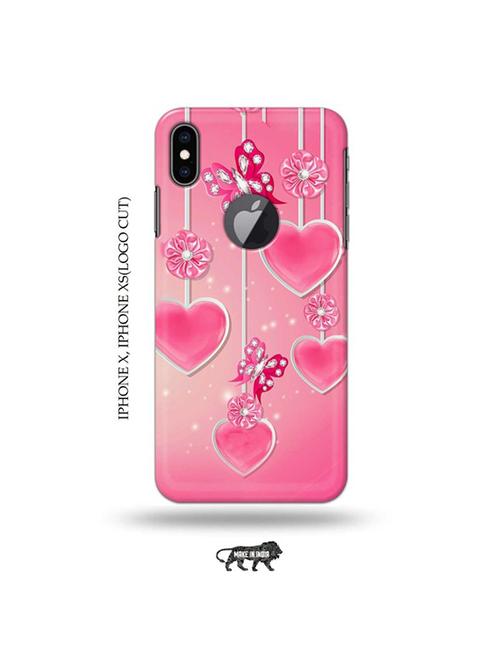 tweakymod designer printed hard case | hearts back cover compatible with iphone x, iphone xs(logo cut) - 19055582 - Very Small Image - 1