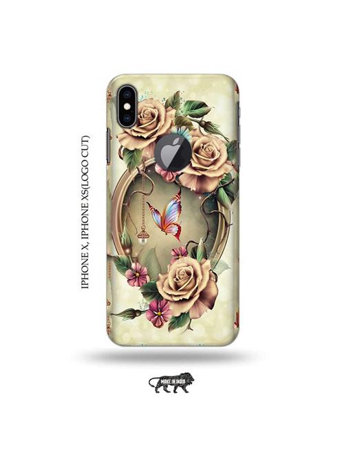floral back cover compatible with iphone x, iphone xs(logo cut) - 19055593 - Very Small Image - 1