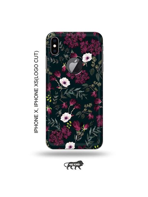 flowers back cover compatible with iphone x, iphone xs(logo cut) - 19055617 - Very Small Image - 1