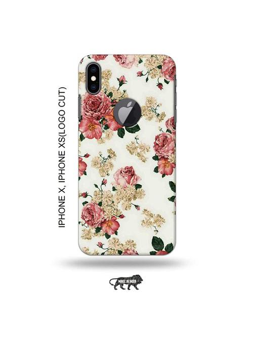 flowers back cover compatible with iphone x, iphone xs(logo cut) - 19055620 - Very Small Image - 1