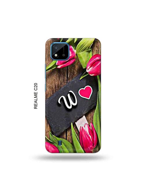 flower letter w back cover compatible with realme c20, realme c11(2021) - 19055703 - Very Small Image - 1
