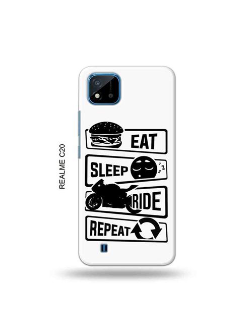 tweakymod designer printed hard case | eat sleep ride repeat back cover compatible with realme c20, realme c11(2021) - 19055901 - Very Small Image - 1
