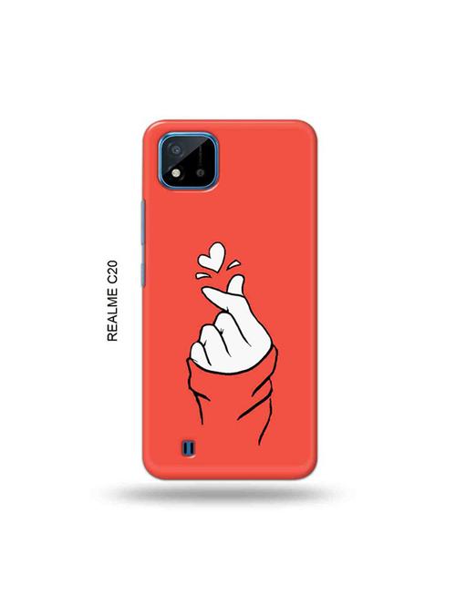 korean heart gesture pink back cover compatible with realme c20, realme c11(2021) - 19055959 - Very Small Image - 1