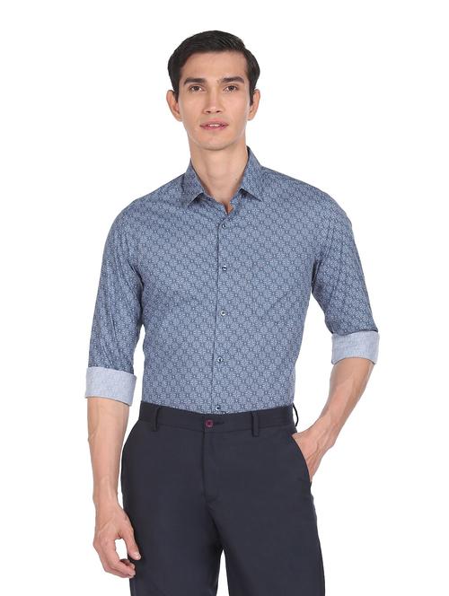 blue cotton casual shirt - 19058895 - Very Small Image - 1
