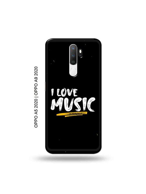 tweakymod designer printed hard case | i love music back cover compatible with oppo a5 2020, oppo a9 2020 - 19059114 - Very Small Image - 1