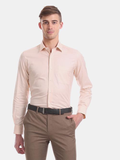 orange cotton casual shirt - 19059593 - Very Small Image - 1