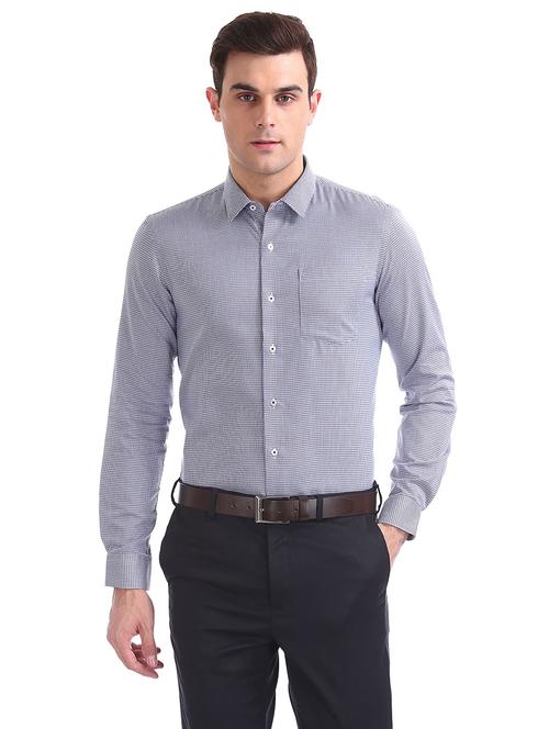 blue cotton casual shirt - 19060281 - Very Small Image - 1