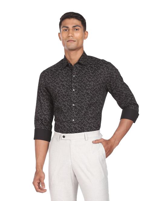 black cotton casual shirt - 19060700 - Very Small Image - 1