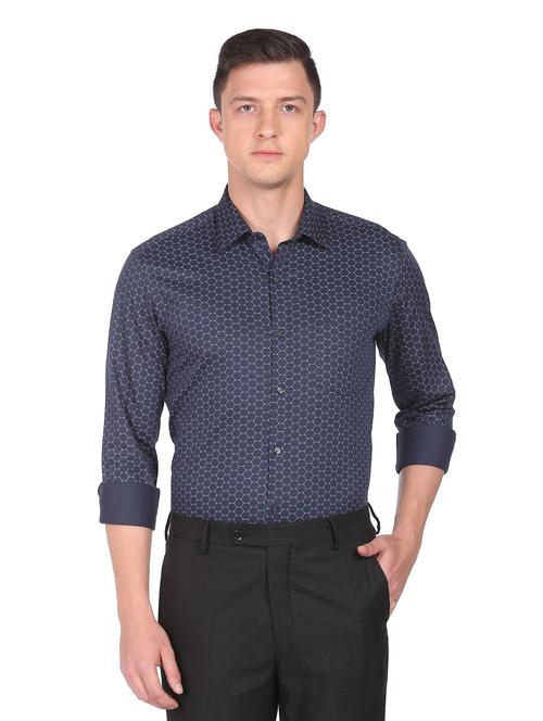 mens geometric casual shirt - 19060706 - Very Small Image - 1